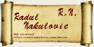 Radul Nakulović vizit kartica